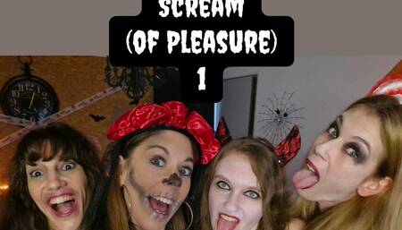 5 Lesbians Have Halloween Orgy at Bar and Play with Sex Toys in Cosplay