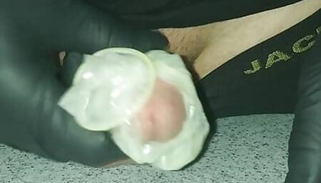 jerked off into a friend's used condom