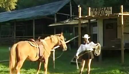 Cowgirls gets a hard spanking lesson