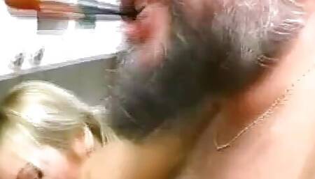 Dirty grandpa finds his gf and her stepdaughter naked