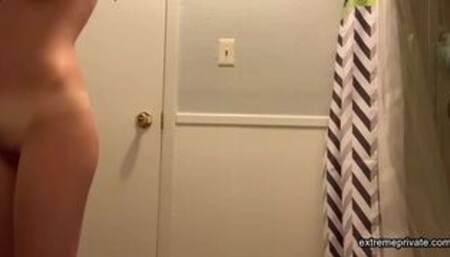 stepdaughter rubbing tan lines tits (spying)