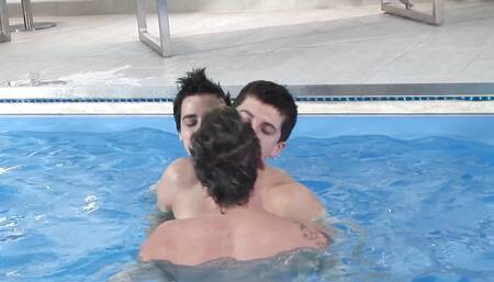 Poolside fuck with hot guys eager for cock