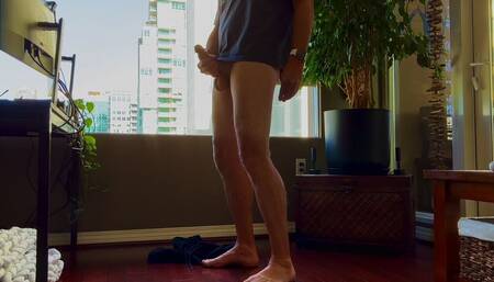 Showing and Stroking in Front of My Window