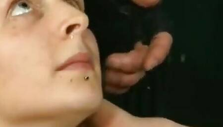 Petite teen gets waxed by her master