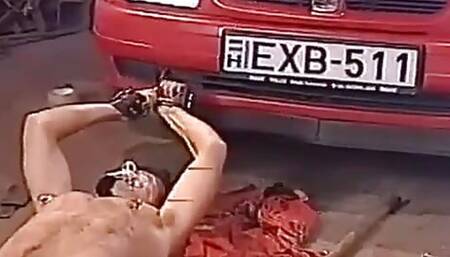 Rough Series 043 - Femdom maltreating car mechanic