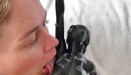 Handjob, Fingering And Cum Licking From Statue Fetish