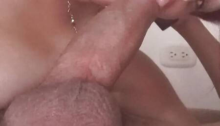a pov blowjob cleaning the cock of my boyfriend after he fucked me and making my cuckold cum inside me after that