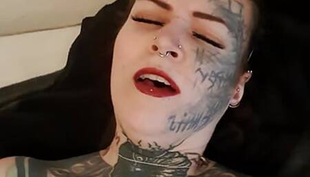 Face of Orgasm with Lipstick on
