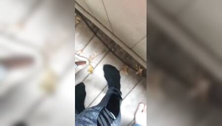 Fucking This Girl on My Balcony, Finger Blast Then Anal!