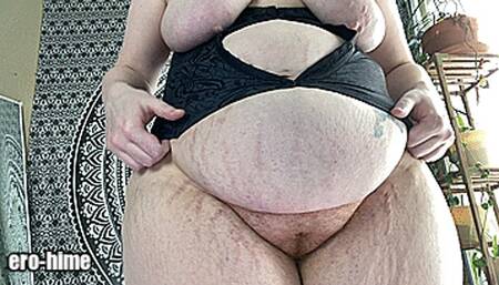 Nude BBW Corset Modeling