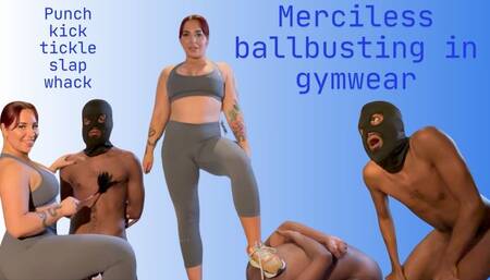 Tickle and Extreme ballbusting slave in my gymwear