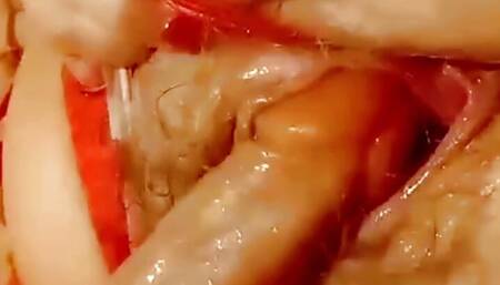 Petite Blonde MILF in Red Lingerie Solo Orgasm