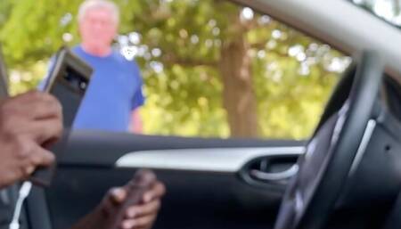 Cruising Old man helps me cum in my car