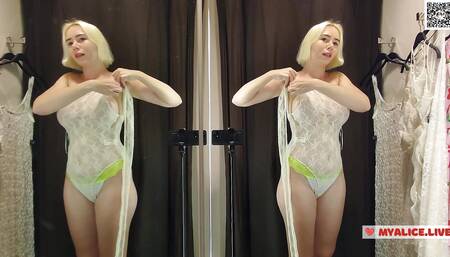 Play with me in the mall fitting room. Seduction in a dressing room. Try on haul