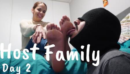 Host family - Day 2 - Exchange student turned into foot slave - Aleska - 4K