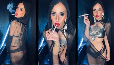 Smoking Fetish demon smokes an eve 120 for u