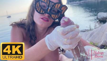 Public Cheese HandJob by Exhibitionist Amateurs