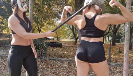 halloween flexing: Dolly and KIm