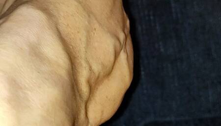 Up close veins and calves