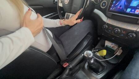 Harleyejoker pedal pumping fast driving with freemont while driving you touch and massage by masturbating the manual transmission