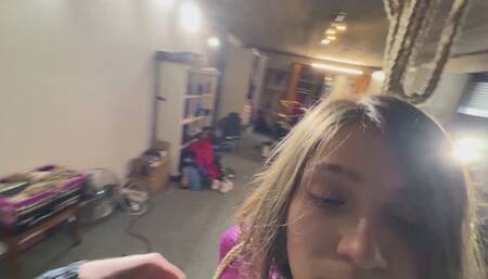 Marie Mueller bound and gagged in shiny PVC Sauna Suit