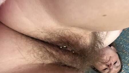 Fuuuuck! That was a good one! Close up of my hairy pussy as I have an incredible orgasm whilst perving on fat chicks