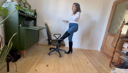 she stuck with her feet everywhere