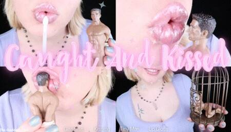 Caught And Kissed - HD - The Goddess Clue, Giantess Catches Tiny Man and Makes him a Kissy Toy, Lip Gloss Fetish, Natural Full Lips, Kissing Torment, Trapped in a Cage