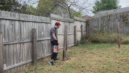 Trans Boy Desperately Pees Outside with Dick Packer