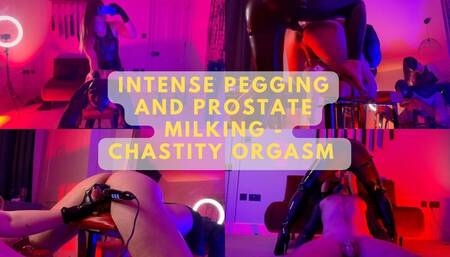 Intense Pegging and Prostate Milking - Chastity Orgasm
