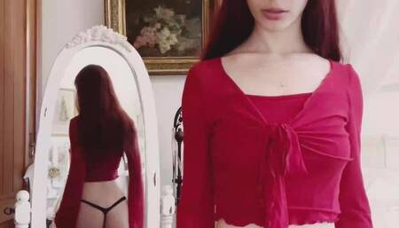 I think red looks really good on me do you agree?