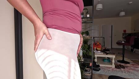 White Pantyhose Crotch Touching