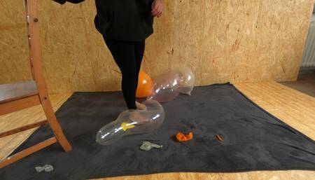 Barefeet Stomping Belbal Balloons