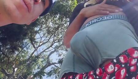 Two Skinny Latino Guys Cruising in a Forest