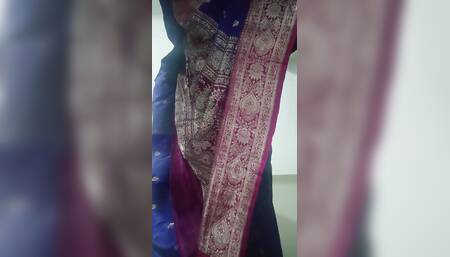 Wear satin saree