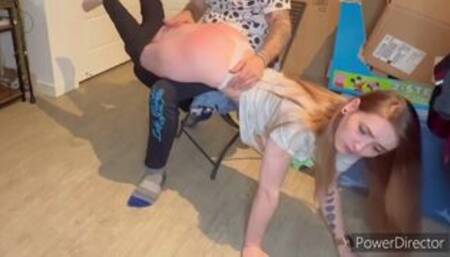 Boyfriend Gives Girlfriend a Spanking For Over Using Card