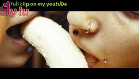 BANANA ASMR - FREE Youtube channel + Film by: Lily Lu / Model: Anuskatzz + Em / Tattoo ink SFW
