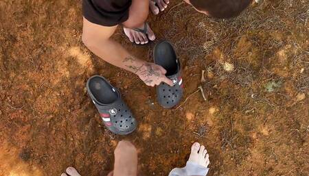 Two Sexy Athletic Guys Have Oral Sex in a Park Public Place