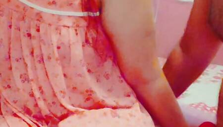 Sri lankan hot wife fucking other man..sexy night dress.. nice big ass,big dick,cumshot