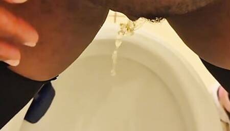 Ebony pees standing up