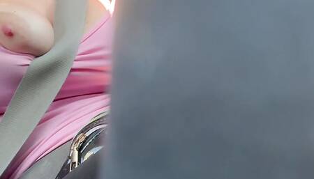 Sexy car Ride with Artemisia Love Big tits flashing