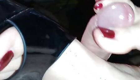 I Love Toe-to-play with Her Chapel While I Have Her Cock Between My High Heels!