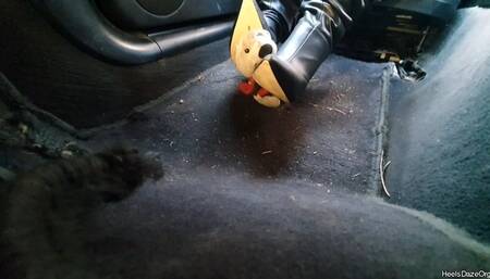 Candid Plushie Trample in BMW e46 Stiletto High Heel Boots