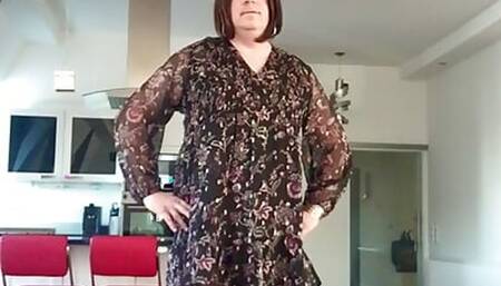 Nicki-Crossdress black Mesh_Mini-Dress & Pantyhose