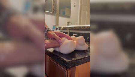 I roll a doll with my huge penis