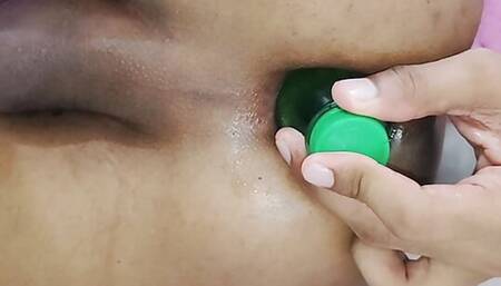 Young CD Inserting Bottle In Tight Ass