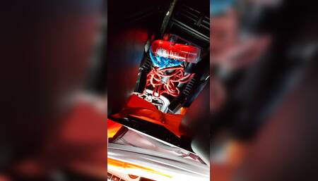 Spunkin and wankin off mate in scrap car