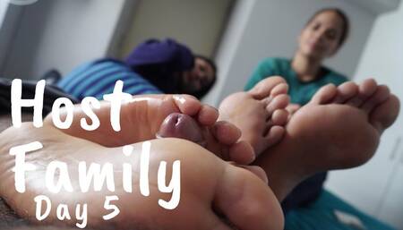 Host family - Day 5 - Step sisters duo - Double footjob - Aleska & Cristina - 4K