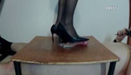 Mean flight attendant shoejob before going out to party!