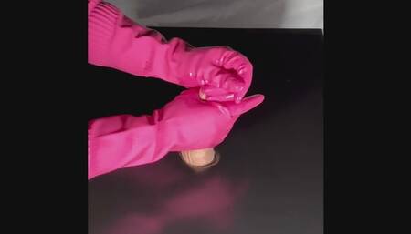 Rubber glove handjob